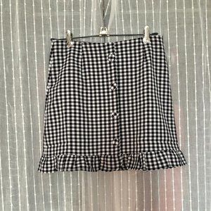 Black and White Gingham Miniskirt